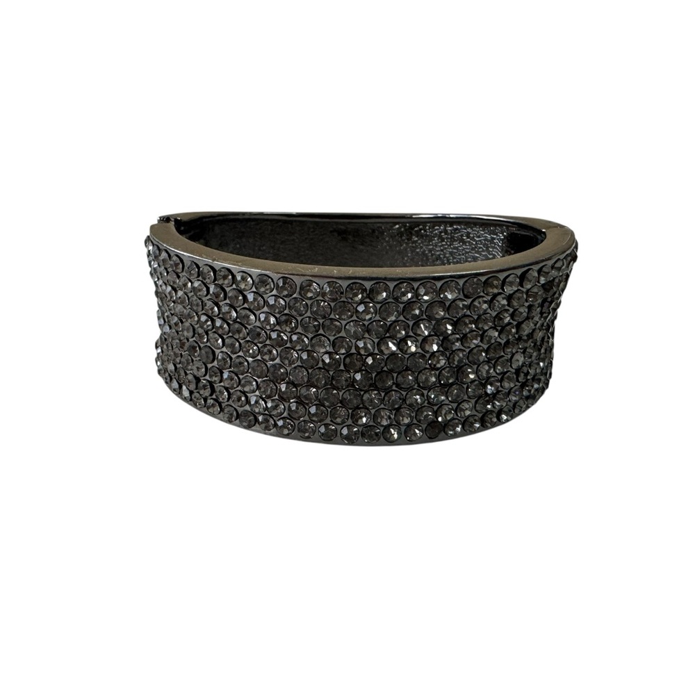 Women's Black Women's Crystal Cuff Clamp Bracelet Glam Y2K Vintage Sparkle Retro